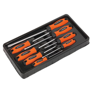 Sealey Screwdriver Set 8pc Hi-Vis Orange (Premier)