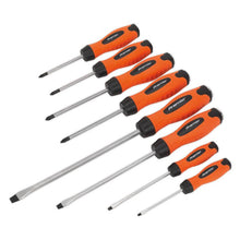 Load image into Gallery viewer, Sealey Screwdriver Set 8pc Hammer-Thru Hi-Vis Orange (Premier)
