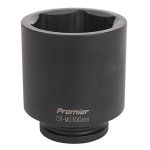 Sealey Impact Socket 100mm 1" Sq Drive Deep (Premier) - 6pt