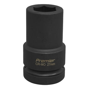 Sealey Impact Socket 27mm 1" Sq Drive Deep (Premier) - 6pt