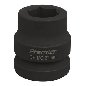 Sealey Impact Socket 27mm 1" Sq Drive (Premier) - 6pt