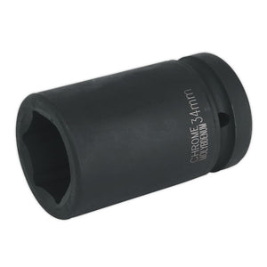 Sealey Impact Socket 34mm 1" Sq Drive Deep (Premier) - 6pt