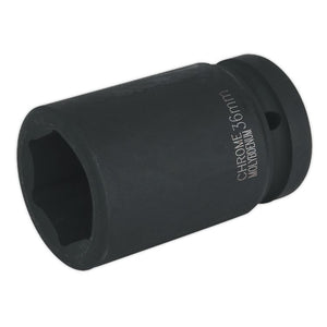 Sealey Impact Socket 36mm 1" Sq Drive Deep (Premier) - 6pt