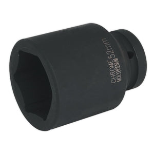 Sealey Impact Socket 52mm 1" Sq Drive Deep (Premier) - 6pt