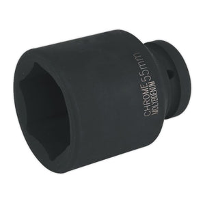 Sealey Impact Socket 55mm 1" Sq Drive Deep (Premier) - 6pt