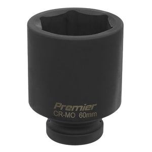 Sealey Impact Socket 60mm 1" Sq Drive Deep (Premier) - 6pt