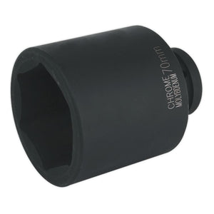 Sealey Impact Socket 70mm 1" Sq Drive Deep (Premier) - 6pt