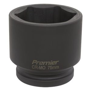 Sealey Impact Socket 75mm 1" Sq Drive (Premier) - 6pt