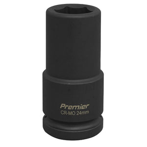 Sealey Impact Socket 24mm 3/4" Sq Drive Deep (Premier) - 6pt