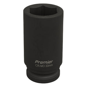 Sealey Impact Socket 33mm 3/4" Sq Drive Deep (Premier) - 6pt