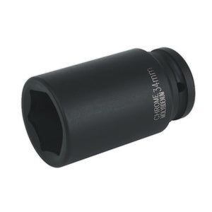 Sealey Impact Socket 34mm 3/4" Sq Drive Deep (Premier) - 6pt