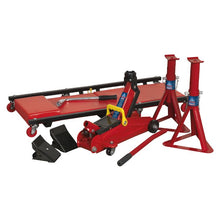 Load image into Gallery viewer, Sealey Lifting Kit 5pc 2 Tonne (Inc Jack, Axle Stands, Creeper, Chocks &amp; Wrench)
