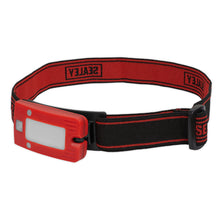 Load image into Gallery viewer, Sealey Rechargeable Head Torch 2W COB LED Auto-Sensor Red
