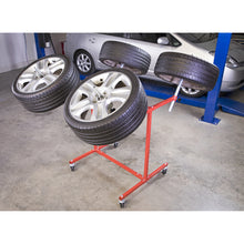 Load image into Gallery viewer, Sealey Alloy Wheel Painting/Repair Stand - 4-Wheel Capacity - Angled Cones
