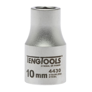 Teng Socket 1/2" Drive 10mm Stainless - 6pt