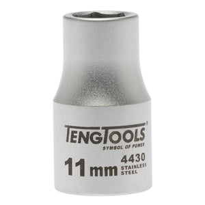 Teng Socket 1/2" Drive 11mm Stainless - 6pt