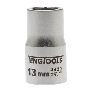 Teng Socket 1/2" Drive 13mm Stainless - 6pt