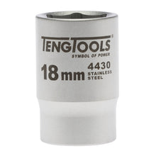 Load image into Gallery viewer, Teng Socket 1/2&quot; Drive 18mm Stainless - 6pt
