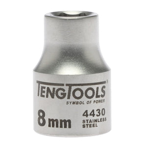 Teng Socket 3/8" Drive 8mm Stainless - 6pt