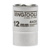 Load image into Gallery viewer, Teng Socket 3/8&quot; Drive 12mm Stainless - 6pt
