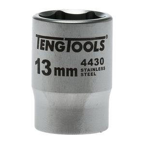 Teng Socket 3/8" Drive 13mm Stainless - 6pt