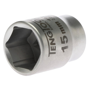 Teng Socket 3/8" Drive 15mm Stainless - 6pt