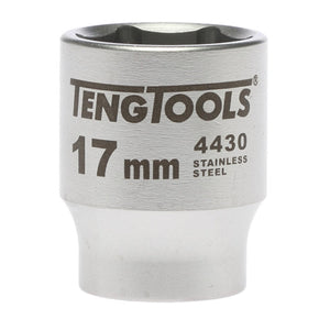 Teng Socket 3/8" Drive 17mm Stainless - 6pt