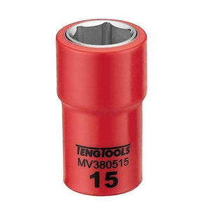 Teng 1000V Insulated Socket 3/8" Drive 15mm - 6pt