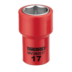 Teng 1000V Insulated Socket 3/8" Drive 17mm - 6pt