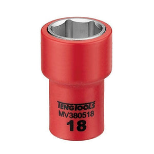 Teng 1000V Insulated Socket 3/8" Drive 18mm - 6pt