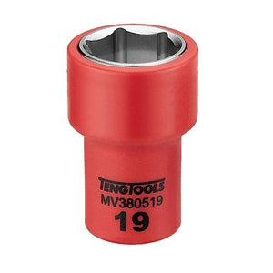 Teng 1000V Insulated Socket 3/8" Drive 19mm - 6pt