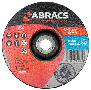 Abracs Phoenix II 178mm x 6mm x 22mm DPC Metal Grinding Disc