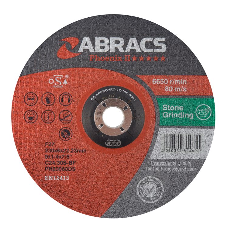 Abracs Phoenix II 230mm x 6mm x 22mm DPC Stone Grinding Disc