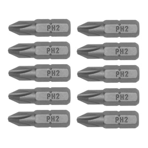 Teng Bit PH2 25mm Long 1/4" Hex Drive 10pcs