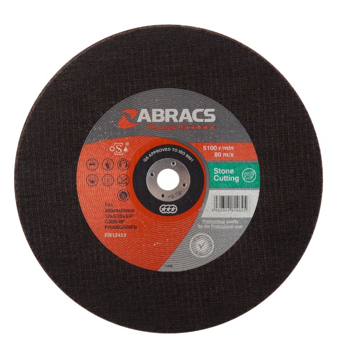 Abracs Phoenix II Cutting Disc 300mm x 4mm x 20mm Flat Stone