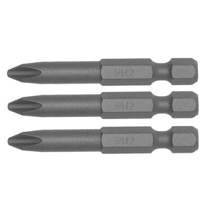 Teng Bit PH2 50mm Long 1/4" Hex Drive 3pcs