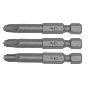 Teng Bit PH3 50mm Long 1/4" Hex Drive 3pcs