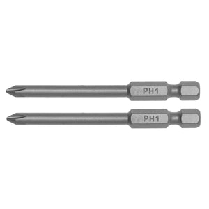 Teng Bit PH1 70mm Long 1/4" Hex Drive 2pcs