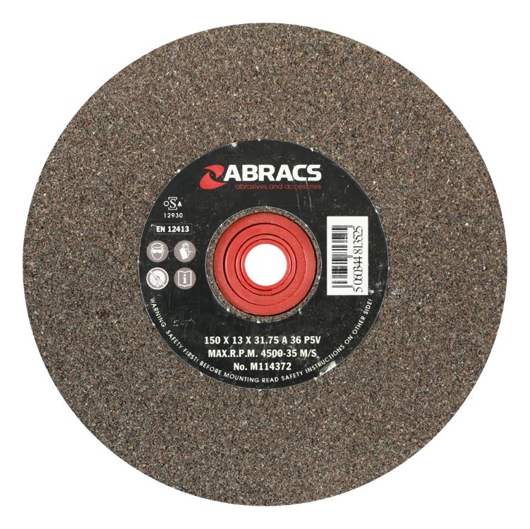 Abracs Bench Grinder Wheel 150mm x 13mm x 36Grit Aluminium Oxide