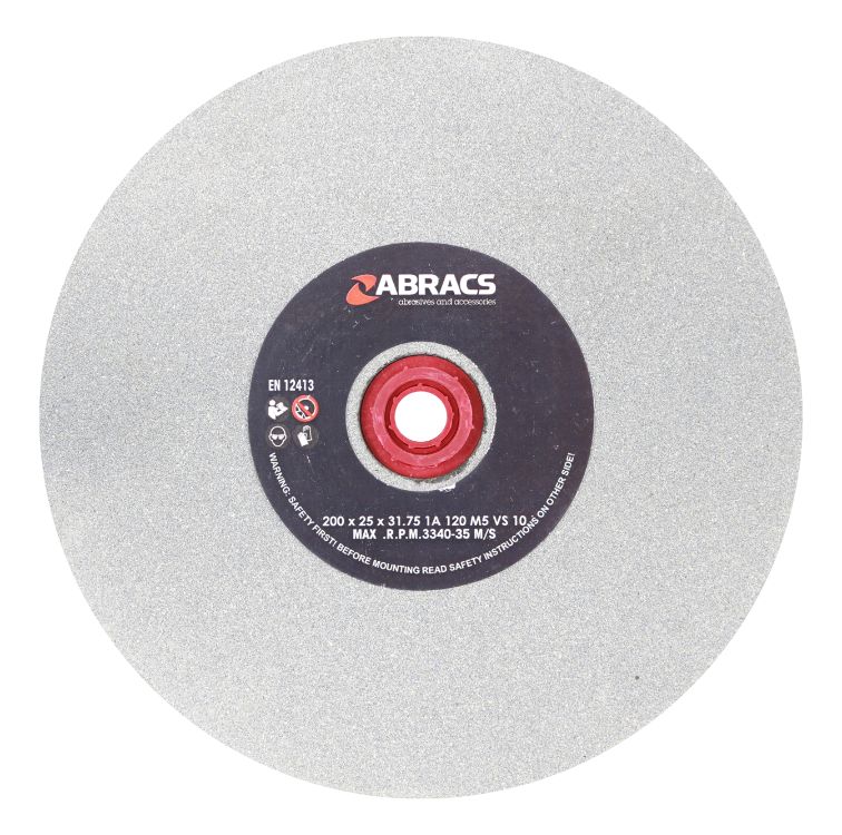 Abracs Bench Grinder Wheel 200mm x 25mm x 120Grit Aluminium Oxide