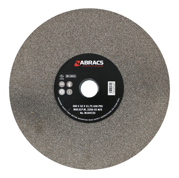 Abracs Bench Grinder Wheel 300mm x 32mm x 36Grit Aluminium Oxide