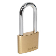 Load image into Gallery viewer, Sealey Brass Body Padlock 50mm - Long Shackle
