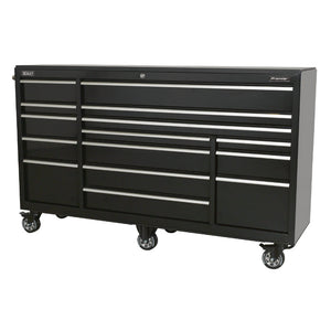 Sealey Rollcab 15 Drawer Heavy-Duty Black 1845mm