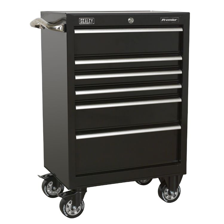 Sealey Rollcab 6 Drawer Heavy-Duty Black 675mm