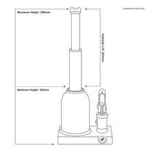 Load image into Gallery viewer, Sealey Telescopic Bottle Jack 20 Tonne (Premier)
