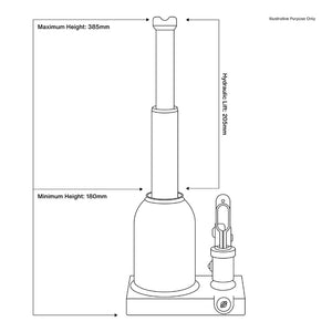 Sealey Telescopic Bottle Jack 20 Tonne (Premier)