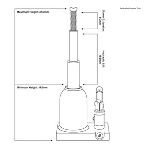 Sealey Telescopic Bottle Jack 2 Tonne (Premier)