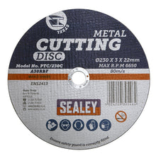 Load image into Gallery viewer, Sealey Cutting Disc 230mm (9&quot;) x 3mm - 22mm Bore
