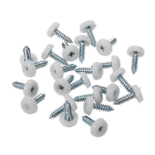 Load image into Gallery viewer, Sealey Numberplate Screw Plastic Enclosed Head 4.8 x 18mm White - Pack of 50
