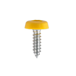 Sealey Numberplate Screw Plastic Enclosed Head 4.8 x 18mm Yellow - Pack of 50